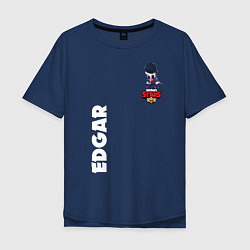 Футболка оверсайз мужская BRAWL STARS EDGAR, цвет: тёмно-синий