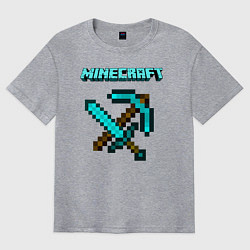 Футболка оверсайз мужская Minecraft, цвет: меланж