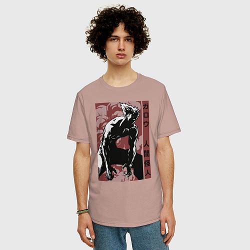 Мужская футболка оверсайз Garou / Пыльно-розовый – фото 3