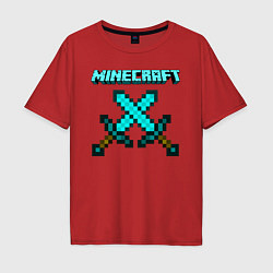 Футболка оверсайз мужская Minecraft, цвет: красный