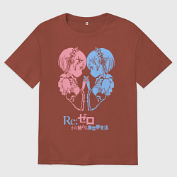 Мужская футболка оверсайз Re:Zero, Рам и Рем