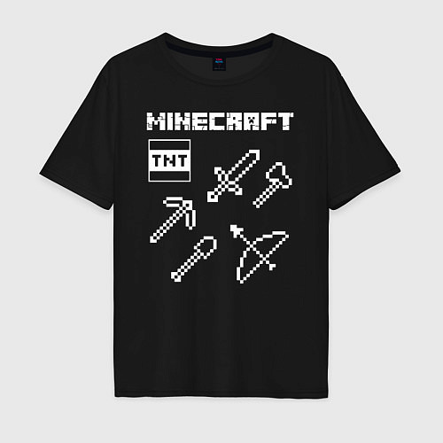 Мужская футболка оверсайз Minecraft / Черный – фото 1