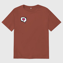 Футболка оверсайз мужская Сердце, цвет: кирпичный