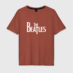 Футболка оверсайз мужская The Beatles, цвет: кирпичный