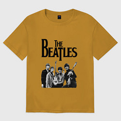 Футболка оверсайз мужская The Beatles, цвет: горчичный