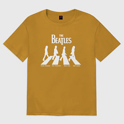 Футболка оверсайз мужская The Beatles, цвет: горчичный