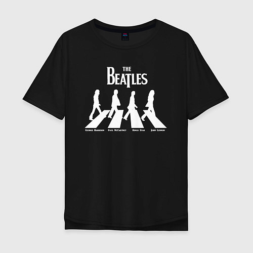 Мужская футболка оверсайз The Beatles / Черный – фото 1