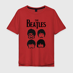 Футболка оверсайз мужская The Beatles Liverpool Four, цвет: красный