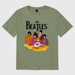 Футболка оверсайз мужская THE BEATLES, цвет: авокадо