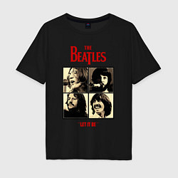 Футболка оверсайз мужская The Beatles LET IT BE, цвет: черный