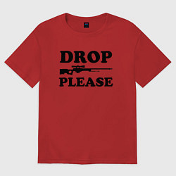 Футболка оверсайз мужская Drop Please, цвет: красный