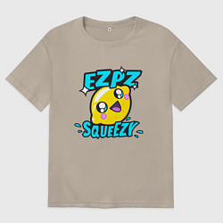 Футболка оверсайз мужская Easy Peasy Lemon Squeezy, цвет: миндальный