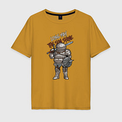 Футболка оверсайз мужская Dark Souls - Siegward, цвет: горчичный