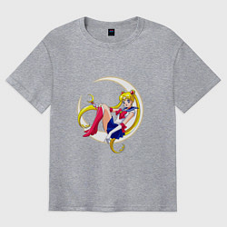 Футболка оверсайз мужская Sailor Moon, цвет: меланж