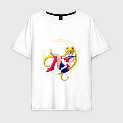 Футболка оверсайз мужская Sailor Moon, цвет: белый