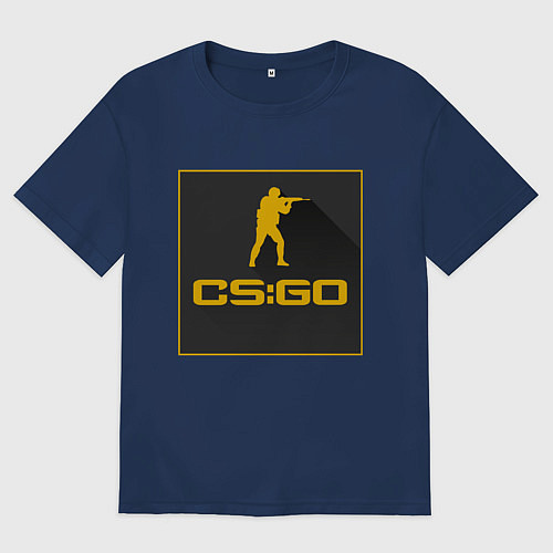 Мужская футболка оверсайз CS GO Z / Тёмно-синий – фото 1