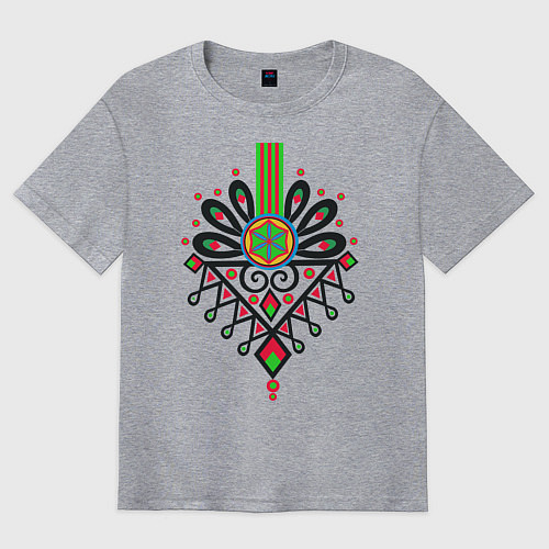 Мужская футболка оверсайз Польский узор Парзеница / Меланж – фото 1