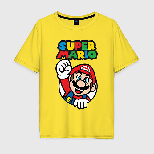 Мужская футболка оверсайз Mario / Желтый – фото 1