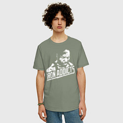 Футболка оверсайз мужская Сити Флетчер Железозависимые, цвет: авокадо — фото 2