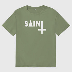 Футболка оверсайз мужская Saint, цвет: авокадо