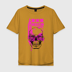 Футболка оверсайз мужская Skull Hooligan, цвет: горчичный