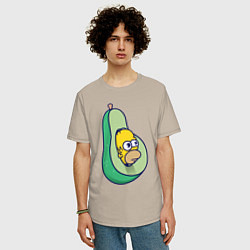 Футболка оверсайз мужская Гомер авокадо, цвет: миндальный — фото 2