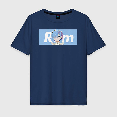Мужская футболка оверсайз Рем / Тёмно-синий – фото 1