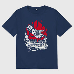 Мужская футболка оверсайз Cyberpunk 2077 SAMURAI