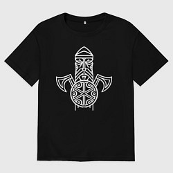 Футболка оверсайз мужская Перун Бог Воинов, цвет: черный
