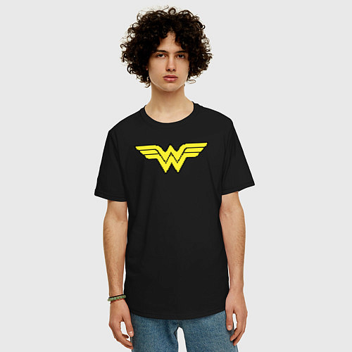 Мужская футболка оверсайз Wonder Woman 8 bit / Черный – фото 3