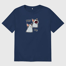 Мужская футболка оверсайз Pop Cat