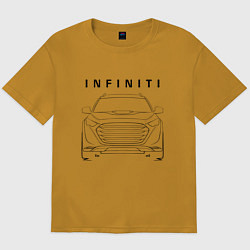 Футболка оверсайз мужская Infinity Инфинити спина, цвет: горчичный