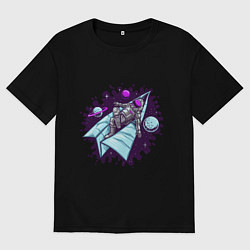 Мужская футболка оверсайз Астронавт на самолетике