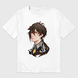 Футболка оверсайз мужская Чжун Ли, цвет: белый