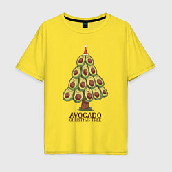 Футболка оверсайз мужская Avocado Christmas Tree, цвет: желтый