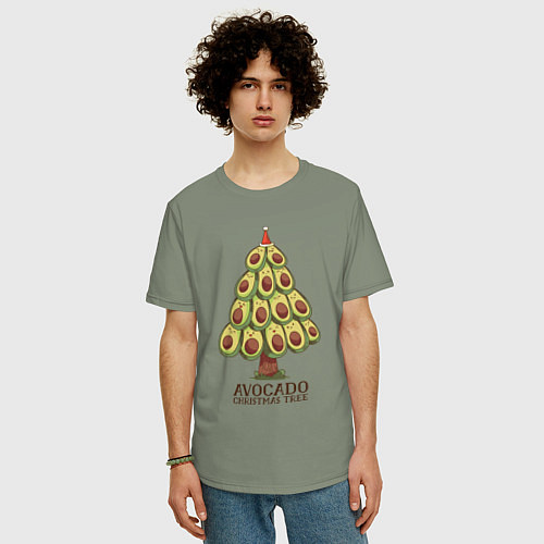Мужская футболка оверсайз Avocado Christmas Tree / Авокадо – фото 3