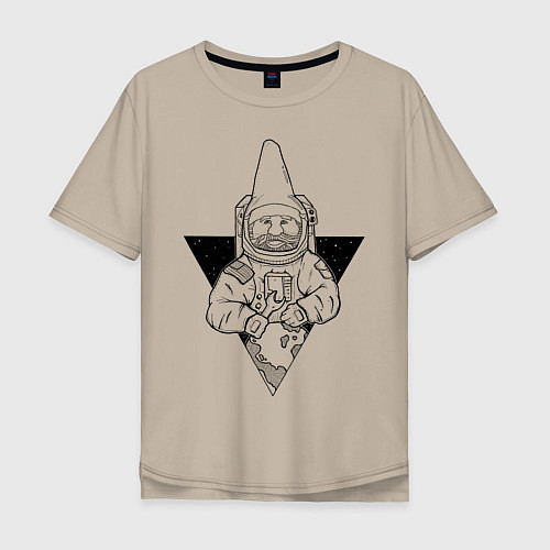 Мужская футболка оверсайз Gnome Chompski Astronaut / Миндальный – фото 1