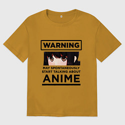 Мужская футболка оверсайз Warning ANIME