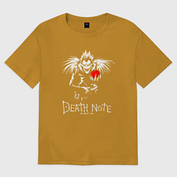 Футболка оверсайз мужская DEATH NOTE ТЕТРАДЬ СМЕРТИ, цвет: горчичный