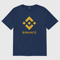 Футболка оверсайз мужская BINANCE БИНАНС БИРЖА, цвет: тёмно-синий