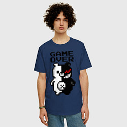 Футболка оверсайз мужская MONOKUMA GAME OVER, цвет: тёмно-синий — фото 2