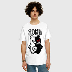 Футболка оверсайз мужская MONOKUMA GAME OVER, цвет: белый — фото 2