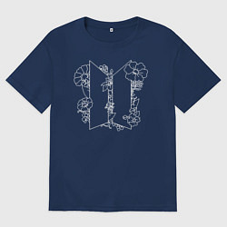 Футболка оверсайз мужская БТС BTS Stay Gold Bangtan Boys, цвет: тёмно-синий