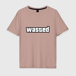 Футболка оверсайз мужская WASTED, цвет: пыльно-розовый