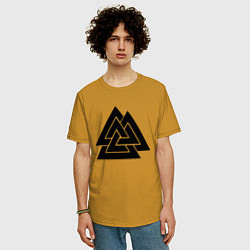 Футболка оверсайз мужская Валькнут Valknut Z, цвет: горчичный — фото 2