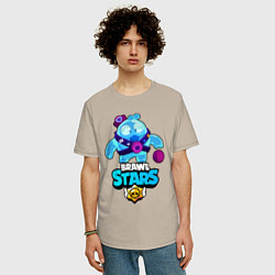 Футболка оверсайз мужская Сквик Squeak Brawl Stars, цвет: миндальный — фото 2