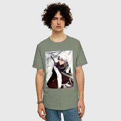 Футболка оверсайз мужская Hitsugaya Toshiro, цвет: авокадо — фото 2