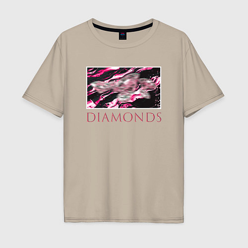 Мужская футболка оверсайз DIAMONDS / Миндальный – фото 1
