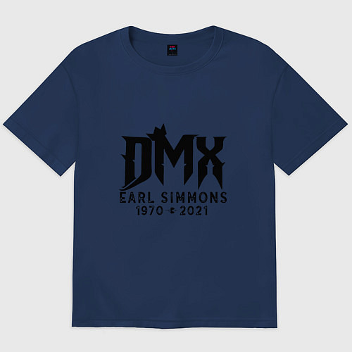 Мужская футболка оверсайз DMX King / Тёмно-синий – фото 1