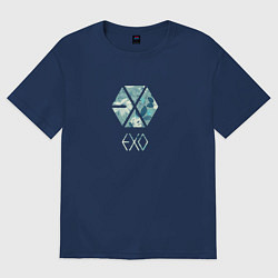 Футболка оверсайз мужская EXO, цвет: тёмно-синий